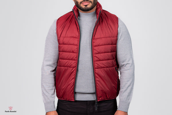 Slim Fit Vest - burgundy