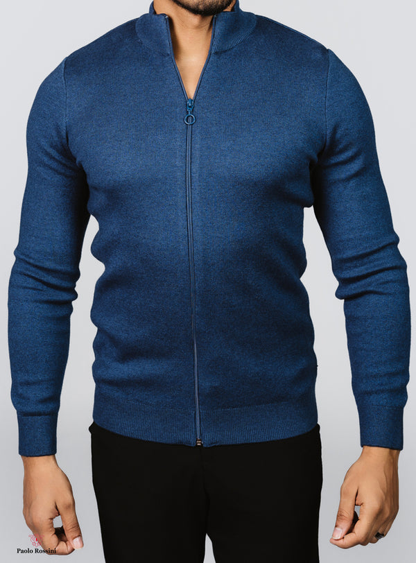 Slim Fit knitted  Jacket - blue